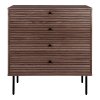 Komoda Kyoto, 4 zásuvky, dubová dýha, kouřová, černé kovové nohy, 80×40×85 cm – House Nordic