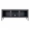 TV stolek Brisbane, 3 skleněné dveře, kov, černý, 130×40×55 cm – House Nordic