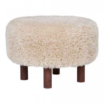 Taburet Inverness, světle hnědý bouclé, Ø50×33 cm – House Nordic