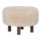 Taburet Inverness, světle hnědý bouclé, Ø50×33 cm – House Nordic