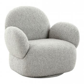 Otočné křeslo Messina, světle šedé, bouclé – House Nordic