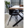 Jídelní židle Oslo, černá, PU kůže, černé kovové nohy (1 pár) – House Nordic