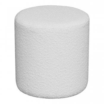 Taburet Ejby, kulatý, bouclé, bílý, ø34×36 cm – House Nordic