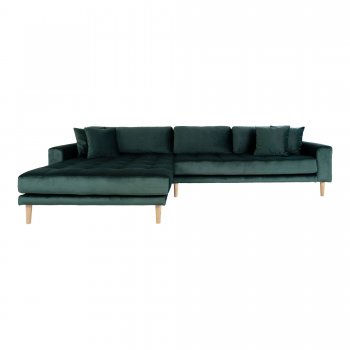 Sedací souprava Lido,  zelený velvet, 290×170–92×76 cm – House Nordic