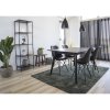 Jídelní židle Oslo, černá, PU kůže, černé kovové nohy (1 pár) – House Nordic