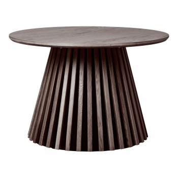 Konferenční stolek Osaka smoked, kulatý, dubová dýha, Ø70×45 cm – House Nordic