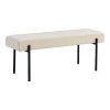 Polstrovaná lavice Swindon, bouclé, bílá, 100×36×42,5 cm – House Nordic