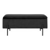 Lavice Watford, sametová, černá, 95×36,5×43 cm – House Nordic