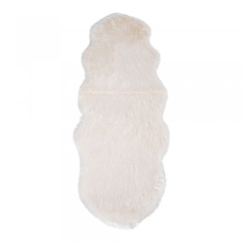 Koberec Lambskin Artificial, umělá ovčí kožešina, slonovinový, 60×180 cm – House Nordic