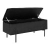 Lavice Watford, sametová, černá, 95×36,5×43 cm – House Nordic
