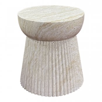 Odkládací stolek Bonn, přírodní fiberclay, Ø37×43 cm – House Nordic