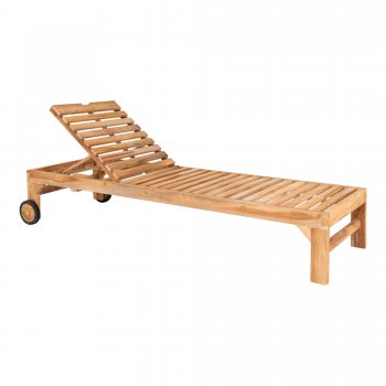 Zahradní lehátko Andorra, teakové dřevo, přírodní, 200×62×37 cm – House Nordic