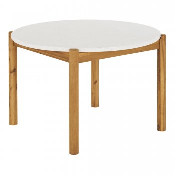 Zahradní jídelní stůl Terracina, kulatý, akáciové dřevo a teraco, Ø120×76 cm – House Nordic