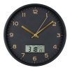 Nástěnné hodiny Amiens, s digitálním displejem, černé, ø25 cm – House Nordic