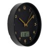 Nástěnné hodiny Amiens, s digitálním displejem, černé, ø25 cm – House Nordic