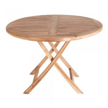 Zahradní kulatý stůl Oviedo, teak, Ø100 × 75 cm – House Nordic