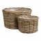 Sada úložných košů Kalak, přírodní Kubu ratan, Ø27/35 × V18/22 cm – House Nordic