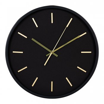 Nástěnné hodiny Kensington, černé, tichý chod, ø35 cm – House Nordic