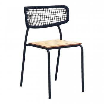 Zahradní židle Nashville, teak a černé lano, 55×53×83 cm – House Nordic