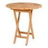 Zahradní odkládací stolek Oviedo, teak, Ø70 × 75 cm – House Nordic