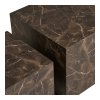Konferenční stolky Prague, sada 2 ks, mramorový vzhled, hnědá, 40×40×36 cm + 50×50×40 cm – House Nordic