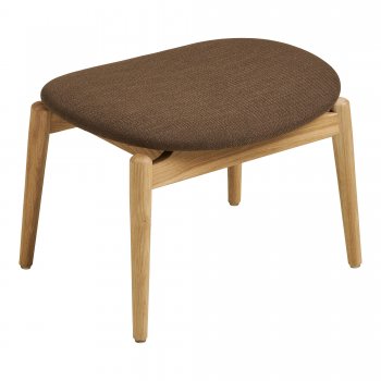 Olvera podnožka, čalounění polyester, přírodní/hnědá, 53,5 × 43 × 38 cm – House Nordic