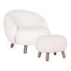 Set křesla a podnožky Savona, bílý, 76×80×68 cm / 60×50×37 cm – House Nordic
