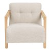 Lounge křeslo Caracas, béžové, dubové, 88×72×72 cm – House Nordic