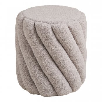 Sana taburet, žinylka (teddy), šedý, ø 38 cm × 40 cm – House Nordic
