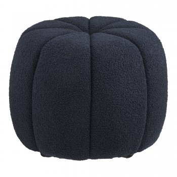 Paisley taburet, žinylka (teddy), námořnická modrá, ø 48 cm × 38 cm – House Nordic