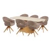 Jídelní set Noli & Dover, stůl 200×90×76 cm + 6 židlí, off‑white/krémová – House Nordic