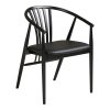 Jídelní set Osaka a Agustin, kulatý stůl + 4 židle, černý, Ø120 cm – House Nordic