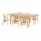 Jídelní set Darwin & Agustin, rozkládací stůl 57‑180×90×75/78 cm + 6 židlí, přírodní – House Nordic