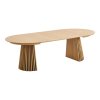 Jídelní set Osaka a Agustin, kulatý stůl + 6 židlí, dub/přírodní, Ø120 cm – House Nordic