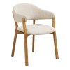 Jídelní set Darwin & Dunkirk, rozkládací stůl 59,5‑180×90×75/80 cm + 6 židlí, přírodní / béžová – House Nordic