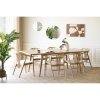 Jídelní set Darwin & Agustin, rozkládací stůl 57‑180×90×75/78 cm + 6 židlí, přírodní – House Nordic
