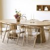 Jídelní set Osaka a Agustin, kulatý stůl + 6 židlí, dub/přírodní, Ø120 cm – House Nordic
