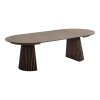 Jídelní set Osaka a Agustin, kulatý stůl + 6 židlí, kouřový dub/přírodní, Ø120 cm – House Nordic