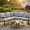 Rohový lounge set Comillas, pohovka + stolek, antracit/šedo-béžová – House Nordic